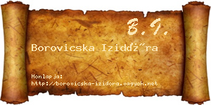Borovicska Izidóra névjegykártya